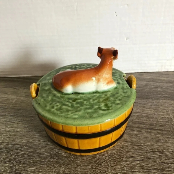 Vtg Portugal Pottery Butter  Dish - Picture 3 of 9